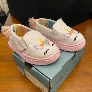 Tiny TOMS Unicorn Pastel Shimmer Luca Slip-ons